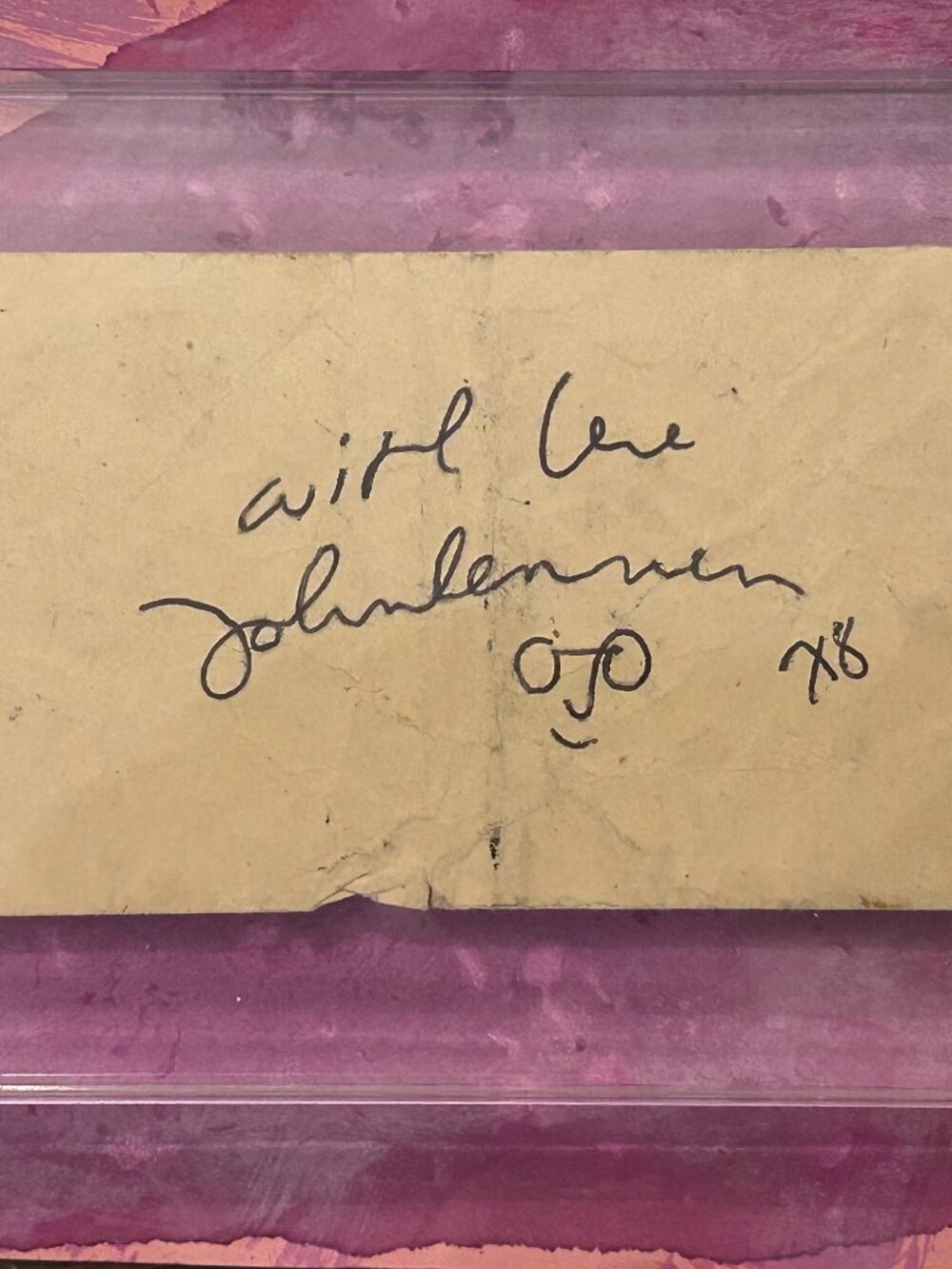 John Lennon - 1978  Autograph - AUTHENTICATED